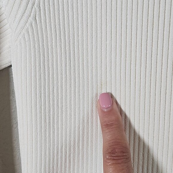 ALC Women Dress Ivory Size M Ribbed Bodycon Minimalist Chic Elegant Date Night - Picture 7 of 14